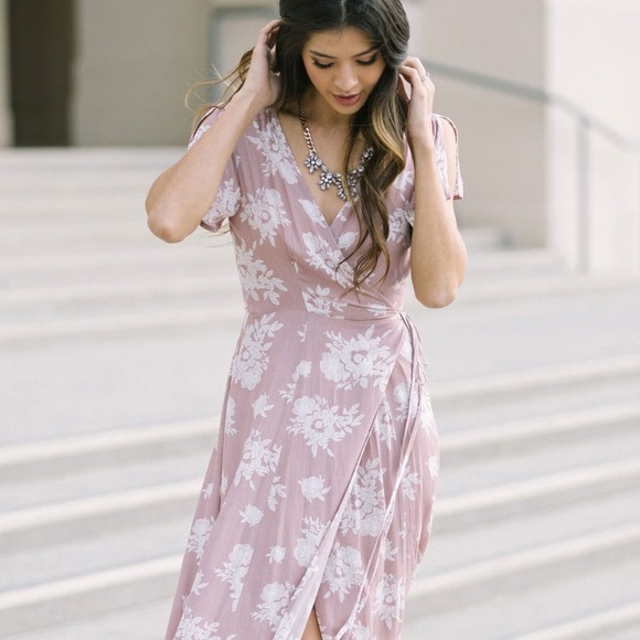 lina wrap maxi dress